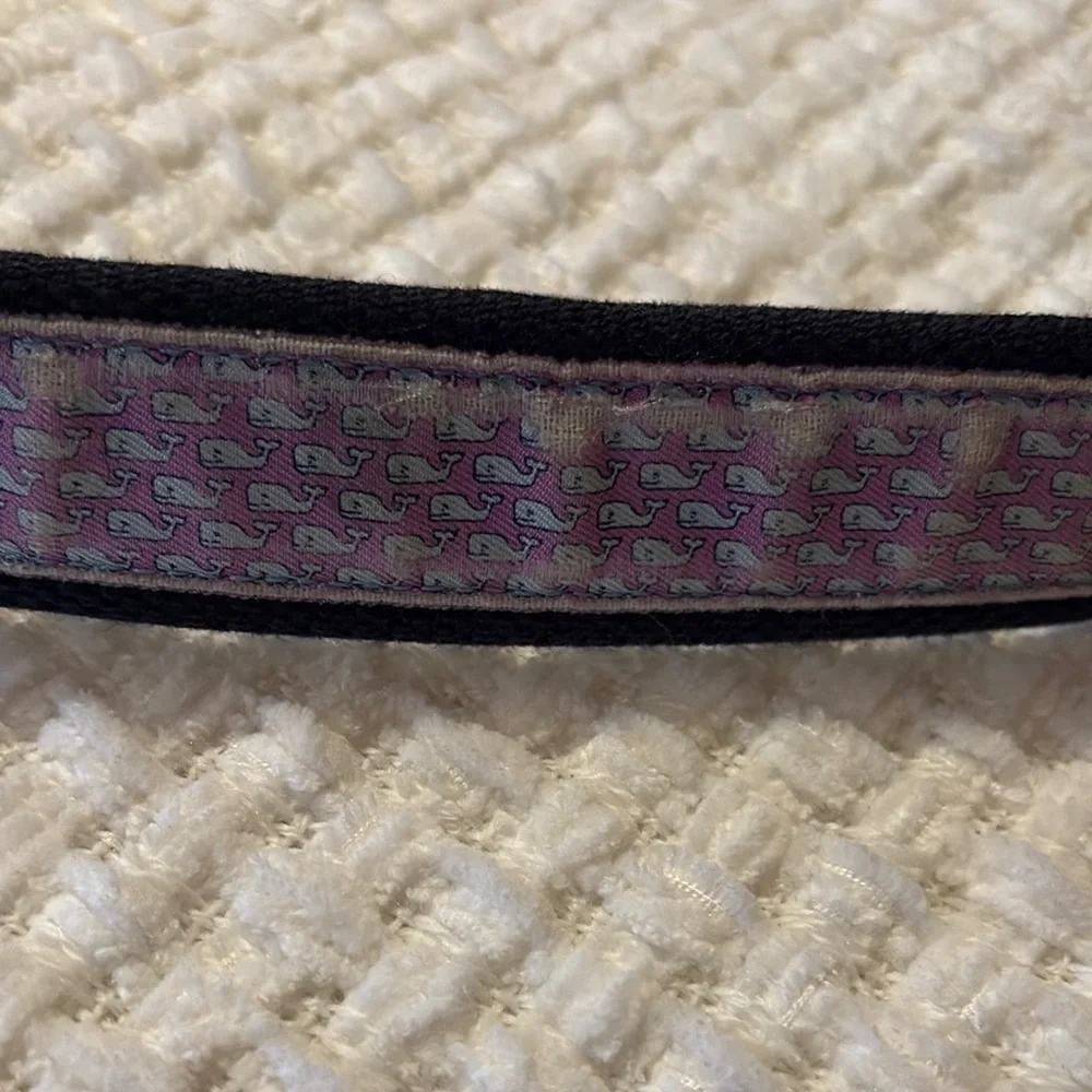 Gently Loved Vinyard Vines Silk/Leather Men's  Pink Patterned Belt